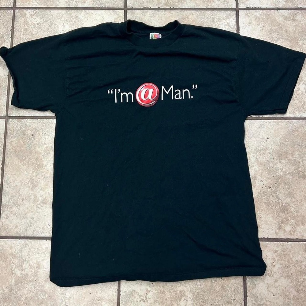 Fruit of the Loom black "I'm @ Man" tee Size XL